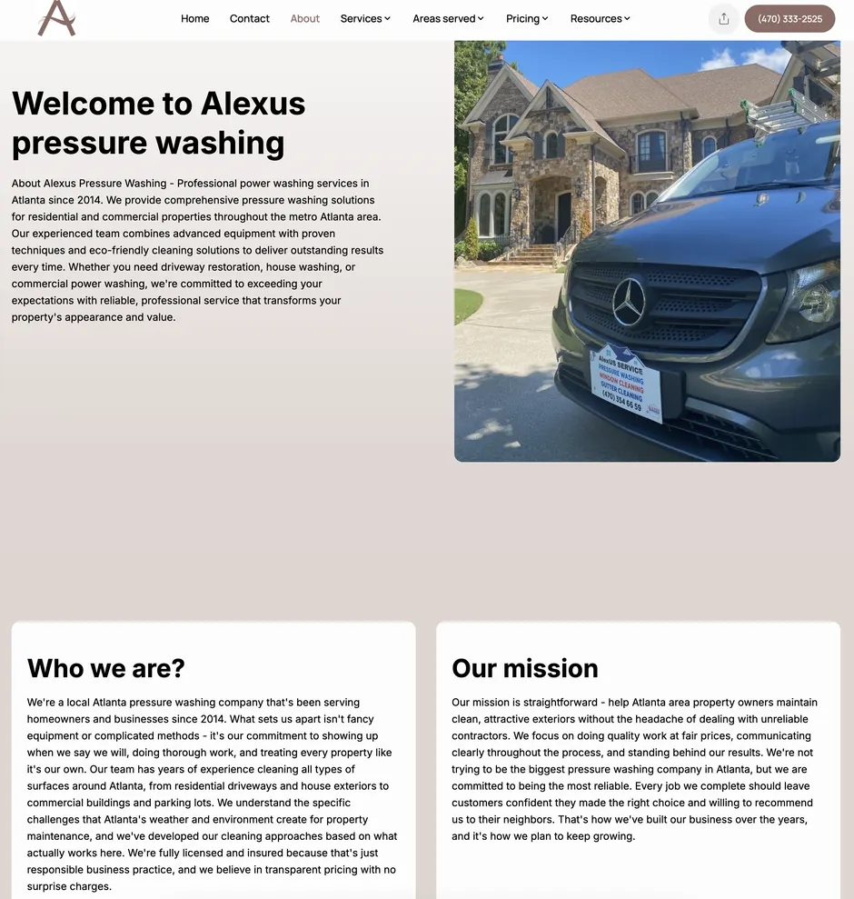 Visual-first design: Every page proves transformation