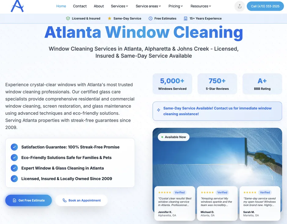 Alexus Window Cleaning: From one-time cleanings to recurring clarity partnerships