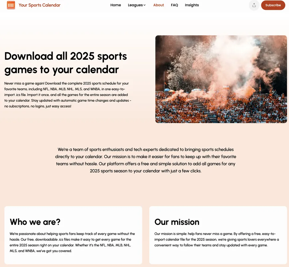 Viral growth: Fans sharing schedules drives organic expansion